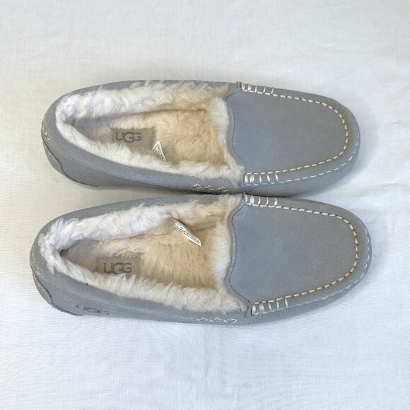 UGG Ansley Light Grey Suede Water Resistant Slipper - Picture 2 of 10